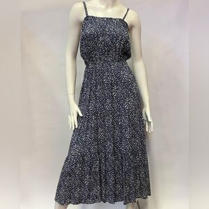 Universal Thread Blue Floral print Tiered Boho Maxi Dress. Size XS